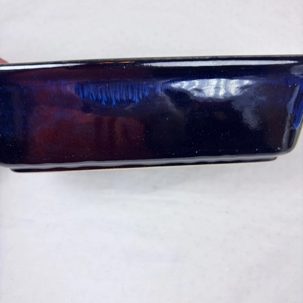 Basque Andalusian Blue Stoneware 10.5 Loaf Dish Ceramique  Glaze Pan New w/ Box